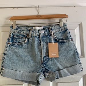 NWT Reformation Charlie Cuffed High Rise Jean Shorts